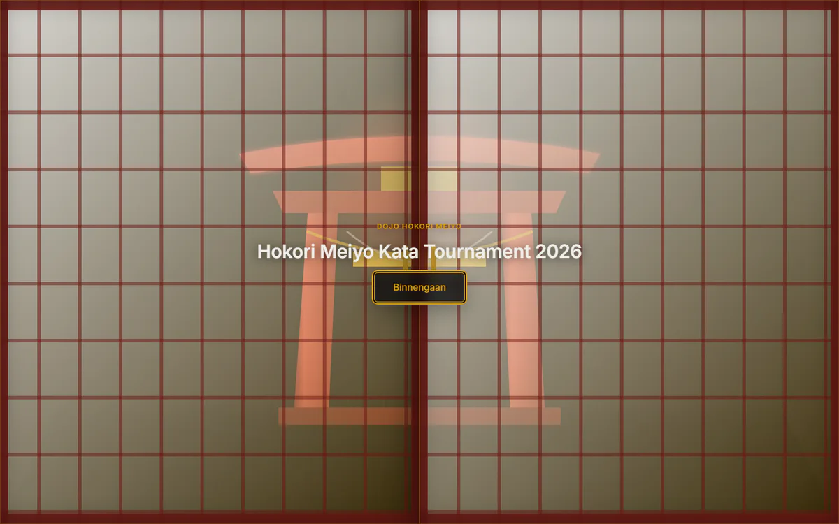 Homepage of the Hokori no Kata Taikai 2026 tournament website