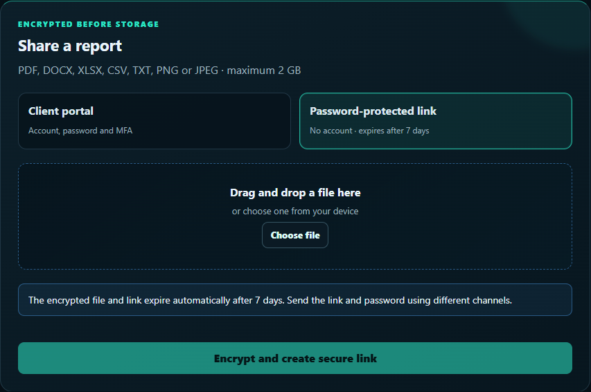 Password-protected file delivery workflow